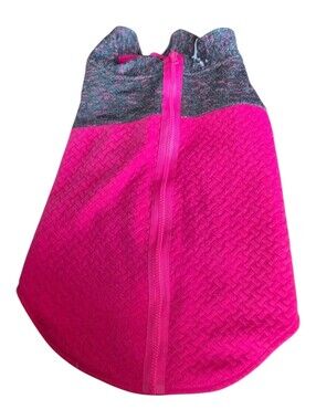 Bright Pink Textured Zipper Vest For Medium/Lg Dog